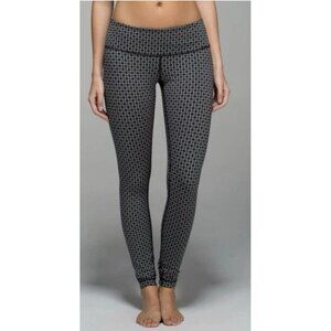 Lululemon Wunder Under Pant *Full-On Luon Tri Geo Silver Spoon Black Size 4 EUC